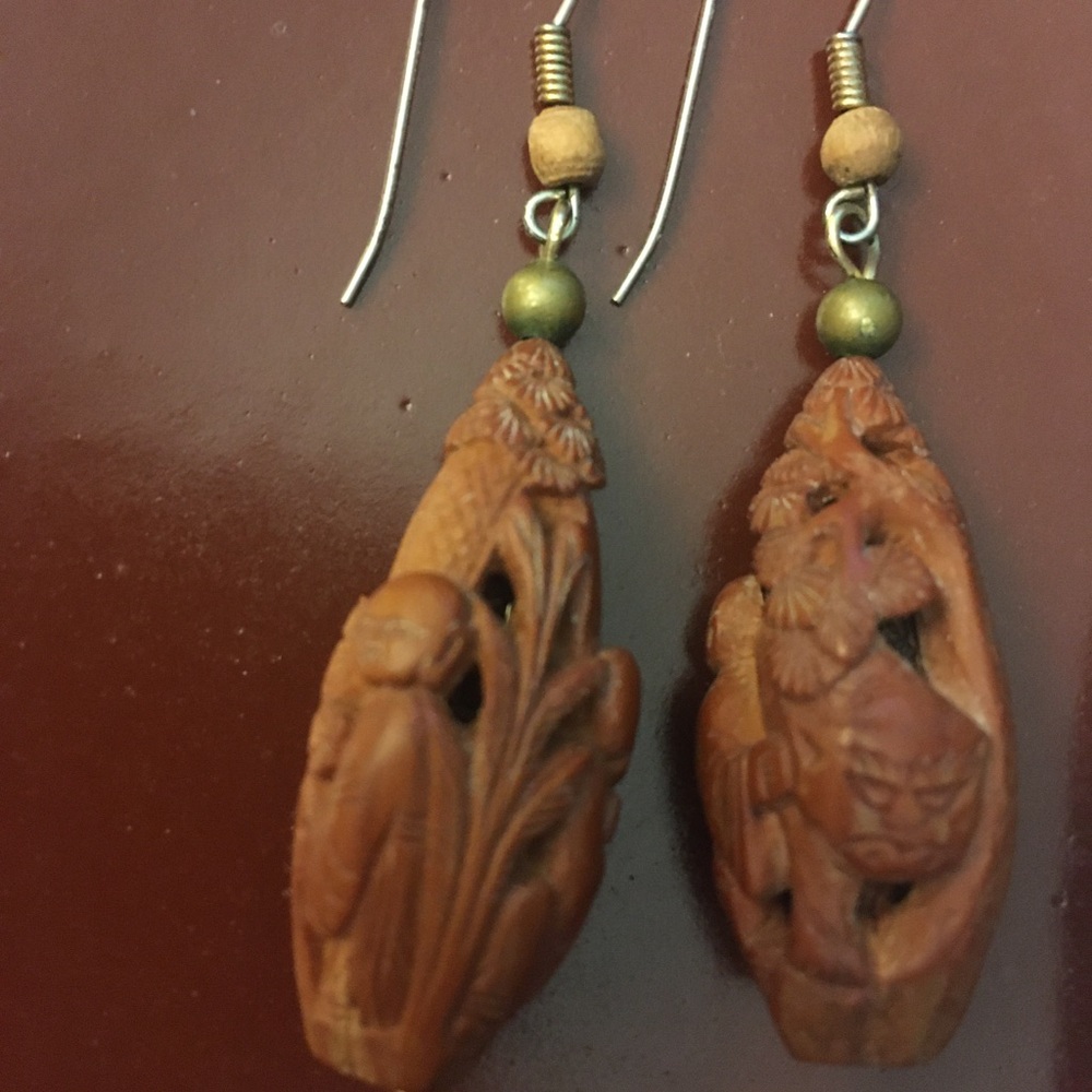 Handcrafted Carved Earrings